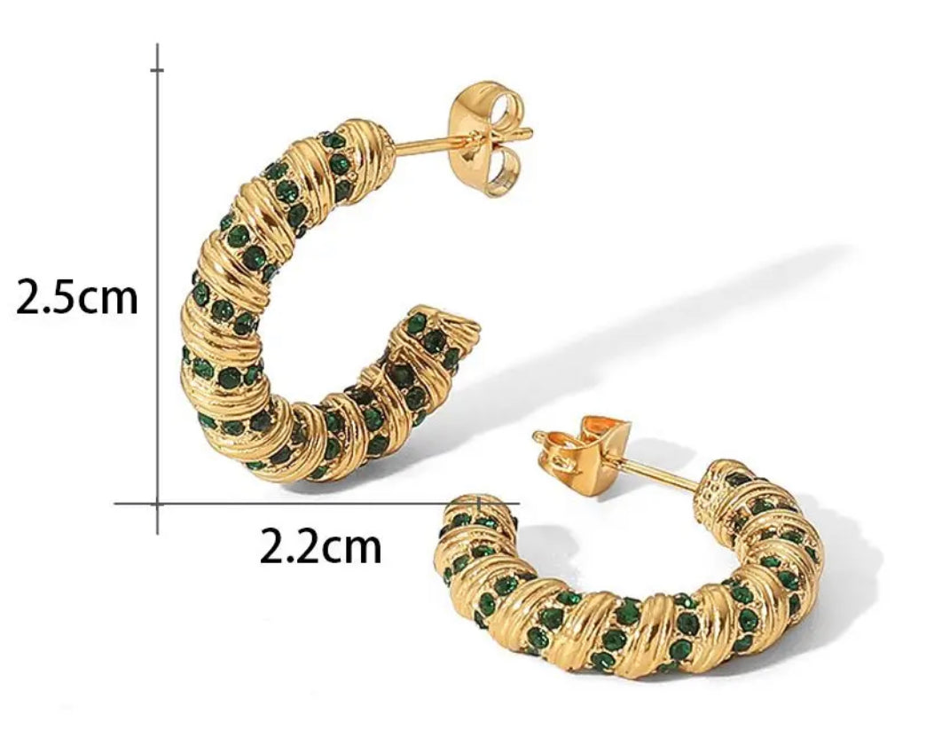 TWISTED ZIRCONIA HOOPS