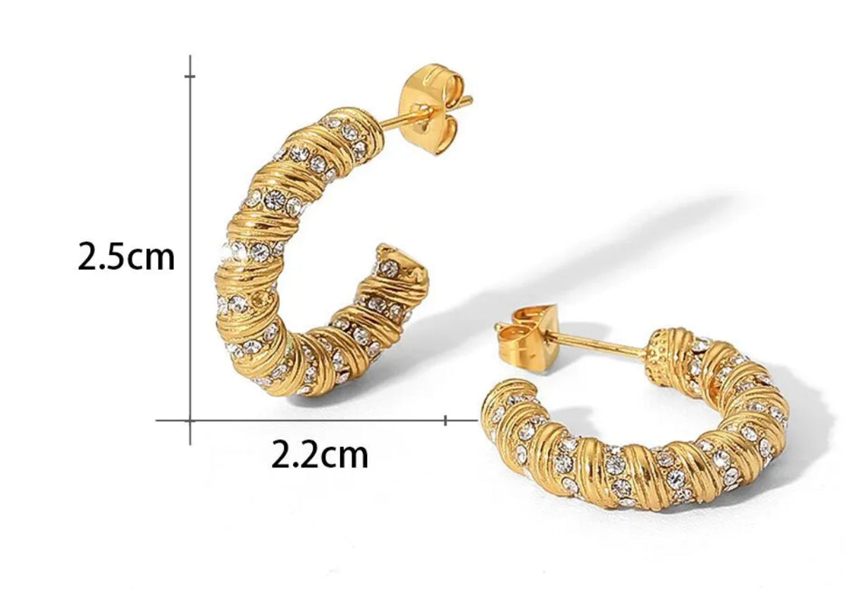 TWISTED ZIRCONIA HOOPS