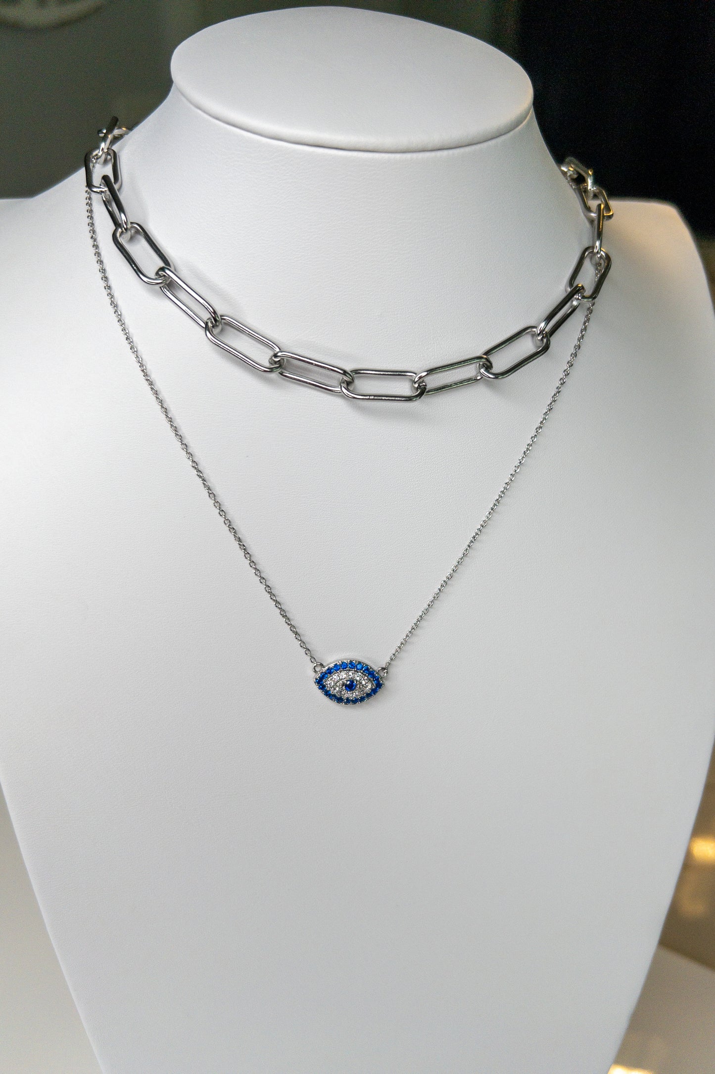 EVIL EYE SILVER NECKLACE